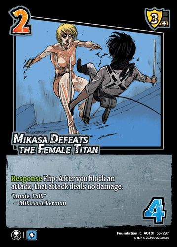 Mikasa Defeats the Female Titan